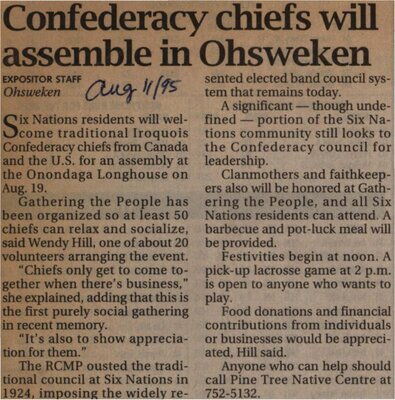 &quot;Confederacy Chiefs Assemble In Ohsweken&quot;