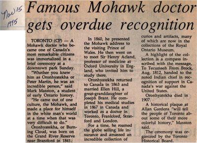 &quot;Famous Mohawk Doctor Gets Overdue Recognition&quot;