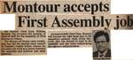 "Montour Accepts First Assembly Job"