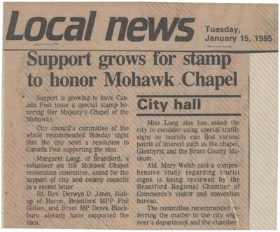 "Support Grows for Stamp to Honor Mohawk Chapel"