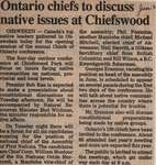 "Ontario Chiefs to Discuss Native Issues at Chiefswood"
