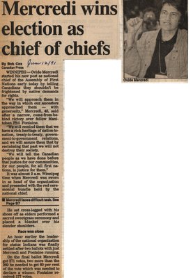 "Mercredi Wins Election as Chief of Chiefs"