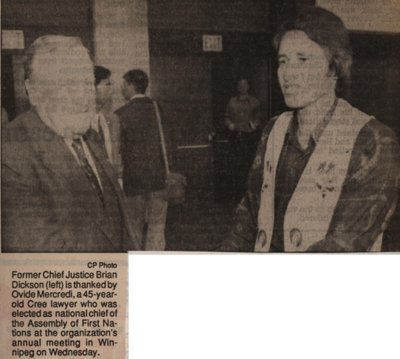 &quot;Former Chief Justice Brian Dickson is Thanked by Ovide Mercredi...&quot;