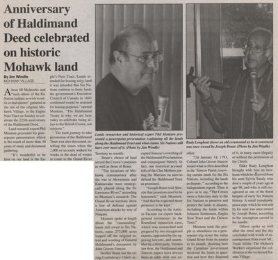 &quot;Anniversary of Haldimand Deed Celebrated on Historic Mohawk Land&quot;