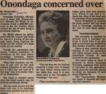 "Onondaga Concerned Over"