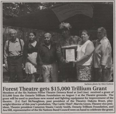 &quot;Forest Theatre gets $15,000 Trillium Grant&quot;