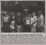 "Forest Theatre gets $15,000 Trillium Grant"
