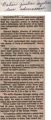 &quot;Native Justice System Less Adversarial&quot;