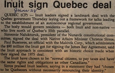 &quot;Inuit Sign Quebec Deal&quot;