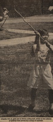 &quot;Charlie Hill, 9, Gets Set to Throw a Ding-ball...&quot;