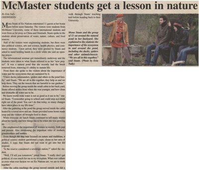 &quot;McMaster Students get a lesson in Nature&quot;