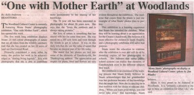 &quot;&quot;One with Mother Earth&quot; at Woodlands&quot;