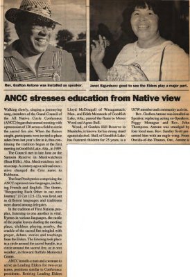 &quot;ANCC stresses education from Native view&quot;