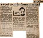 "Sweet sounds from musical studio"