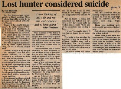 &quot;Lost hunter considered suicide&quot;