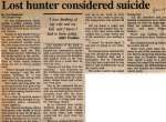 "Lost hunter considered suicide"