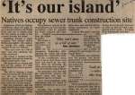 "'It's our island': Natives occupy sewer trunk construction site"
