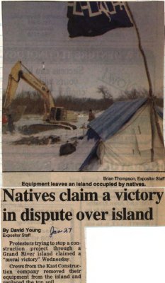 &quot;Natives claim a victory in dispute over island&quot;