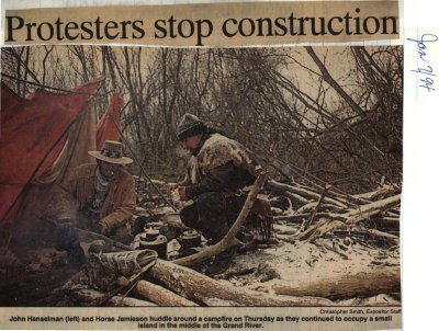 &quot;Protesters stop construction&quot;