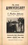 "The 100th Anniversary of the Birth of E. Pauline Johnson"