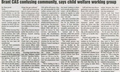 &quot;Brant CAS Confusing Community, Says Child Welfare Working Group&quot;