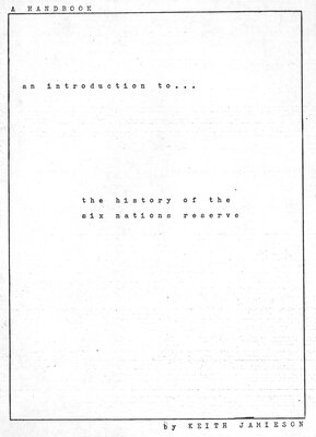 &quot;An Introduction to the History of the Six Nations Reserve&quot;