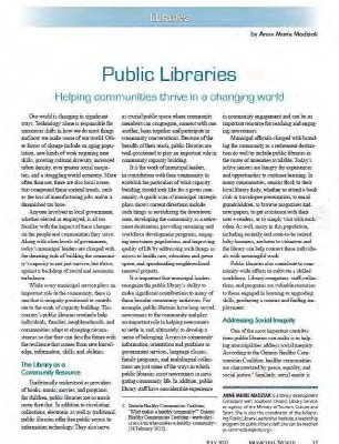 &quot;Public Libraries - Helping communities thrive in a changing world&quot;