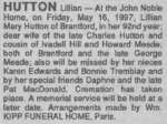 Hutton, Lillian Mary