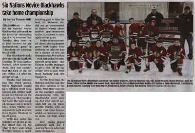 &quot;Six Nations Novice Blackhawks take home championship&quot;