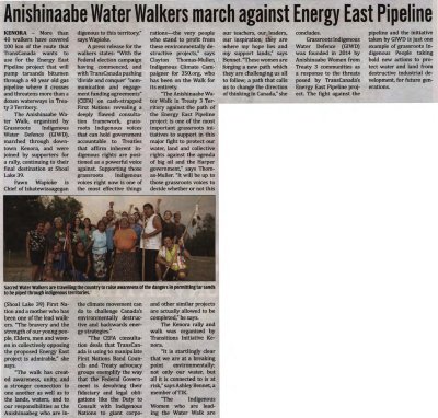 &quot;Anishinaabe Water Walkers march against Energy East Pipeline&quot;