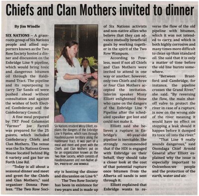 &quot;Chiefs and Clan Mothers Invited to Dinner&quot;