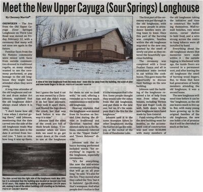 &quot;Meet the New Upper Cayuga (Sour Springs) Longhouse&quot;