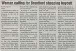 "Woman Calling for Brantford Shopping Boycott"