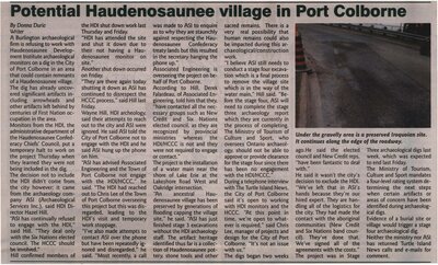 &quot;Potential Haudenosaunee Village in Port Colborne&quot;