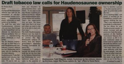 &quot;Draft Tobacco Law Calls for Haudenasaunee Ownership&quot;