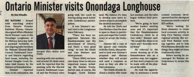 &quot;Ontario Minister visits Onondaga Longhouse&quot;