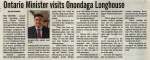 "Ontario Minister visits Onondaga Longhouse"