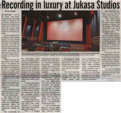 &quot;Recording in luxury at Jukasa Studios&quot;