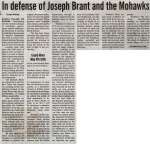 "In defense of Joseph Brant and the Mohawks"