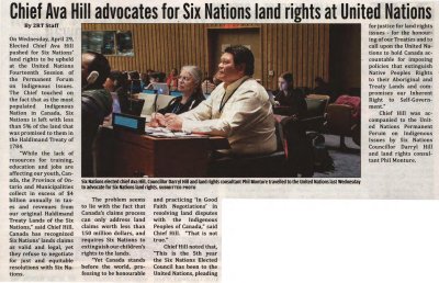 &quot;Chief Ava Hill advocates for Six Nations land rights at United Nations&quot;