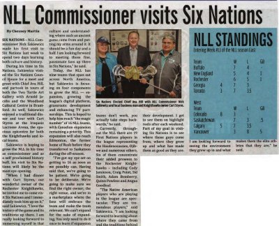 &quot;NLL Commissioner visits Six Nations&quot;