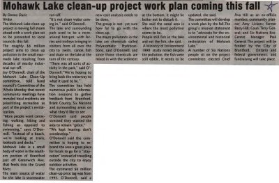 &quot;Mohawk Lake clean-up project work plan coming this fall&quot;