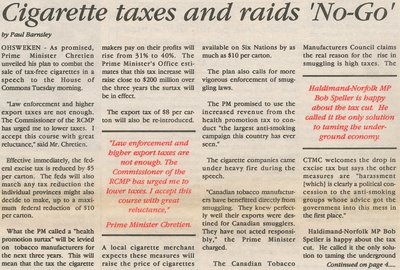 &quot;Cigarette Taxes and Raids a 'No-Go'&quot;