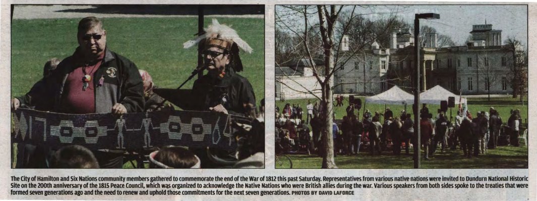 &quot;The City of Hamilton and Six Nations community members gathered to commemorate the end of the War of 1812.&quot;