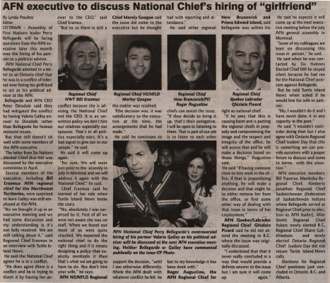 &quot;AFN executive to discuss National Chief's hiring of 'girlfriend'&quot;