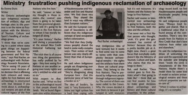 &quot;Ministry frustration pushing indigenous reclamation of archaeology&quot;