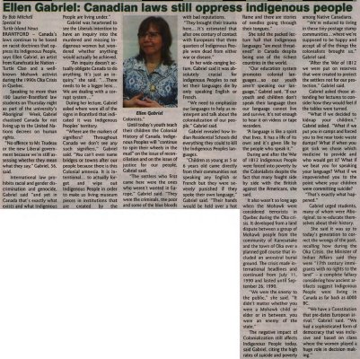 &quot;Ellen Gabriel: Canadian laws still oppress indigenous people&quot;