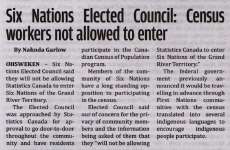 "Six Nations Elected Council: Census workers not allowed to enter"