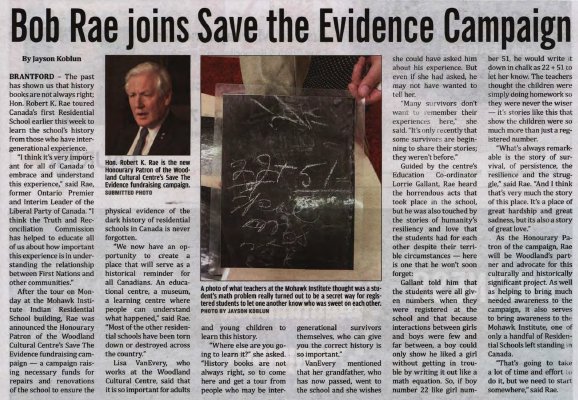 &quot;Bob Rae joins Save the Evidence Campaign&quot;