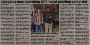 "Caledonia man launching OPP racial profiling complaint"